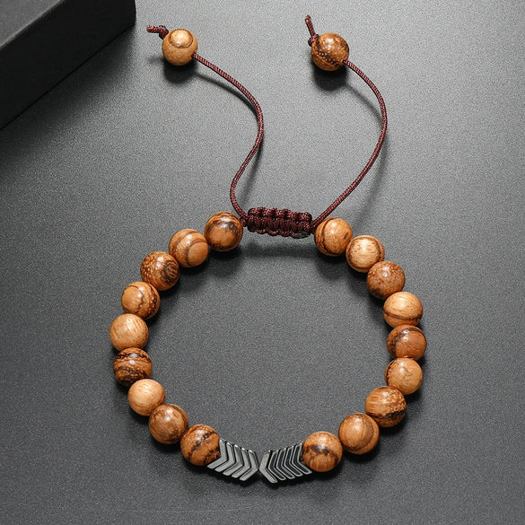 Wholesale Wooden Beaded Bracelet Geometric Style Pure Handmade Unisex