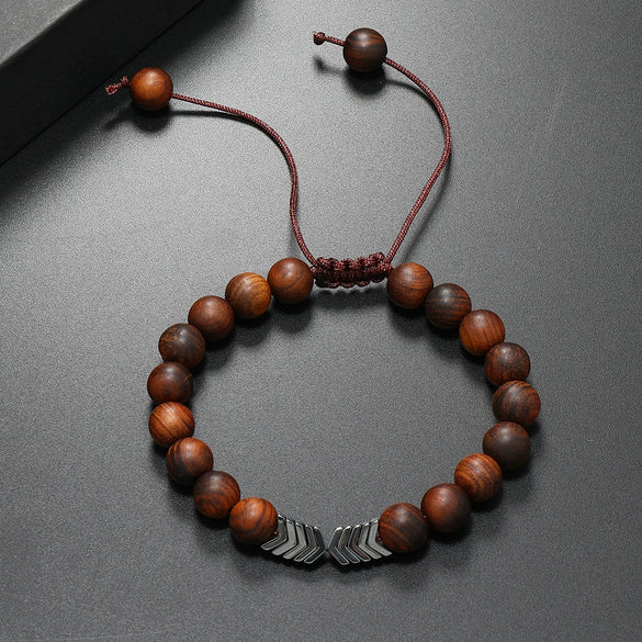 Wholesale Wooden Beaded Bracelet Geometric Style Pure Handmade Unisex