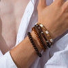 Wholesale Wooden Beaded Handmade Men's Hiphop Bracelet