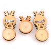 Wholesale Wooden Christmas Elk Round Brooch Base And Rings With Stainless Steel Time Gem Tray Electroplated Diy Accessories