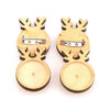 Wholesale Wooden Christmas Elk Round Brooch Base And Rings With Stainless Steel Time Gem Tray Electroplated Diy Accessories