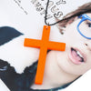 Wholesale Wooden Cross Simple Snake Bone Chain Necklace Accessories
