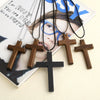 Wholesale Wooden Cross Simple Snake Bone Chain Necklace Accessories