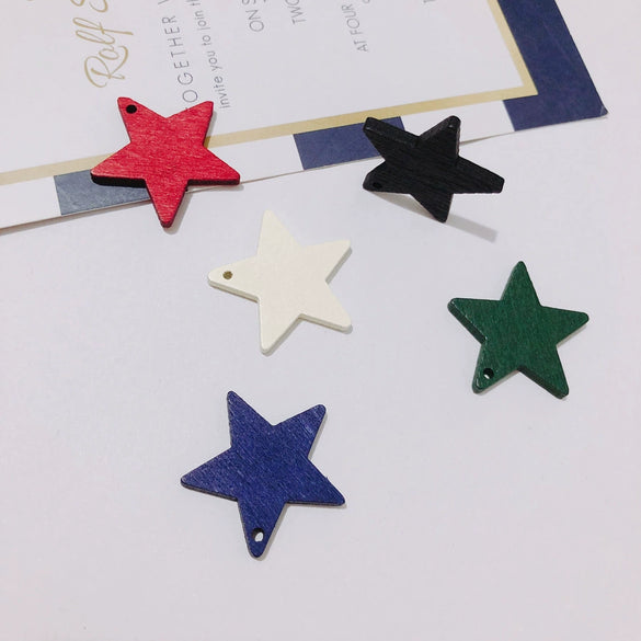 Wholesale Wooden Fivepointed Star Earrings Jewelry Accessories Handmade
