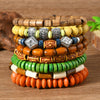 Wholesale Wooden Geometric Bead Bracelets Simple Handmade Unisex Style