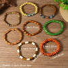 Wholesale Wooden Geometric Bead Bracelets Simple Handmade Unisex Style