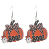 Wholesale Wooden Gothic Cartoon Ghostface Pumpkin Pendant Earrings With Printing And 14K Gold Ear Needles For Women