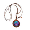 Wholesale Wooden Pendant Necklace With Artificial Crystal Inlaid Geometric Pattern Vintage Style