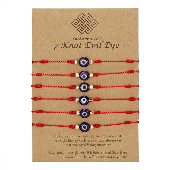 Wholesale Woven Adjustable Evil Eye Bracelet With Blue Eyes Handmade Cord Unisex And Women's