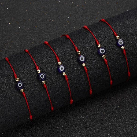 Wholesale Woven Adjustable Evil Eye Bracelet With Blue Eyes Handmade Cord Unisex And Women's