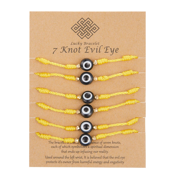 Wholesale Woven Adjustable Evil Eye Bracelet With Blue Eyes Handmade Cord Unisex And Women's