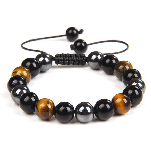 Wholesale Woven Bracelet Copper Geometric Simple Style Tiger Eye