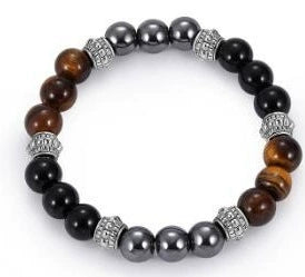 Wholesale Woven Bracelet Copper Geometric Simple Style Tiger Eye