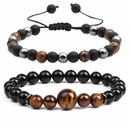 Wholesale Woven Bracelet Copper Geometric Simple Style Tiger Eye