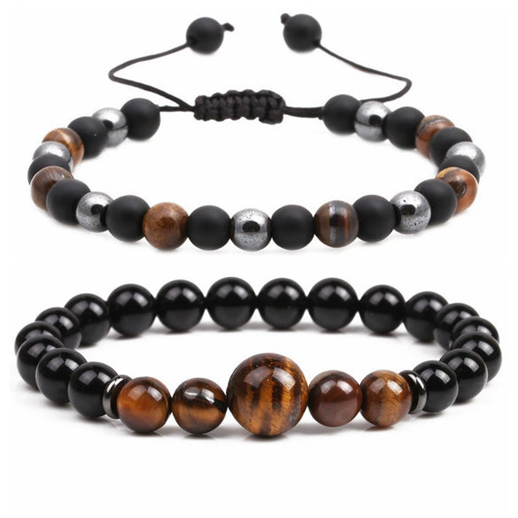 Wholesale Woven Bracelet Copper Geometric Simple Style Tiger Eye