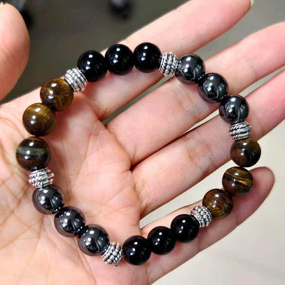 Wholesale Woven Bracelet Copper Geometric Simple Style Tiger Eye