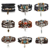Wholesale Woven Bracelet Set Artificial Leather Geometric Retro Style Handmade For Men And Women