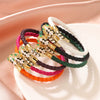 Wholesale Woven Open Bracelet Zinc Alloy Snakeshaped Vintage Rhinestone Snake Head Microinlay Animals Zodiac Style
