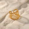 Wholesale Woven Rings With Wideline Design French Retro Style Titanium Steel Goldplated