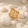 Wholesale Woven Rings With Wideline Design French Retro Style Titanium Steel Goldplated