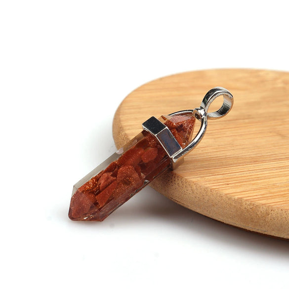 Wholesale Yoga Stone Necklace With Natural Stone Hexagonal Column Pendant Amethyst Hexagonal Prism Double Pointed Bullet Pendant Crystal Material