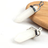 Wholesale Yoga Stone Necklace With Natural Stone Hexagonal Column Pendant Amethyst Hexagonal Prism Double Pointed Bullet Pendant Crystal Material