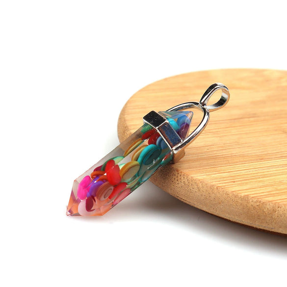 Wholesale Yoga Stone Necklace With Natural Stone Hexagonal Column Pendant Amethyst Hexagonal Prism Double Pointed Bullet Pendant Crystal Material