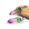 Wholesale Yoga Stone Necklace With Natural Stone Hexagonal Column Pendant Amethyst Hexagonal Prism Double Pointed Bullet Pendant Crystal Material