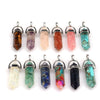 Wholesale Yoga Stone Necklace With Natural Stone Hexagonal Column Pendant Amethyst Hexagonal Prism Double Pointed Bullet Pendant Crystal Material