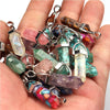 Wholesale Yoga Stone Necklace With Natural Stone Hexagonal Column Pendant Amethyst Hexagonal Prism Double Pointed Bullet Pendant Crystal Material