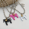 Wholesale Zinc Alloy Animal Zodiac Glazed Pony Pendant Necklace With Regular Chain And Electroplating Design