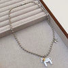 Wholesale Zinc Alloy Animal Zodiac Glazed Pony Pendant Necklace With Regular Chain And Electroplating Design