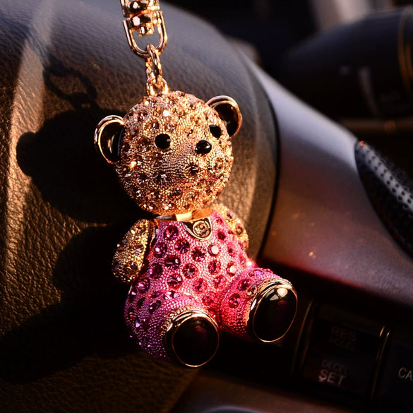 Wholesale Zinc Alloy Bear Car Key Pendant Women's Cute Exquisite Keychain Bag Pendant