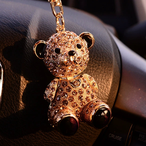 Wholesale Zinc Alloy Bear Car Key Pendant Women's Cute Exquisite Keychain Bag Pendant