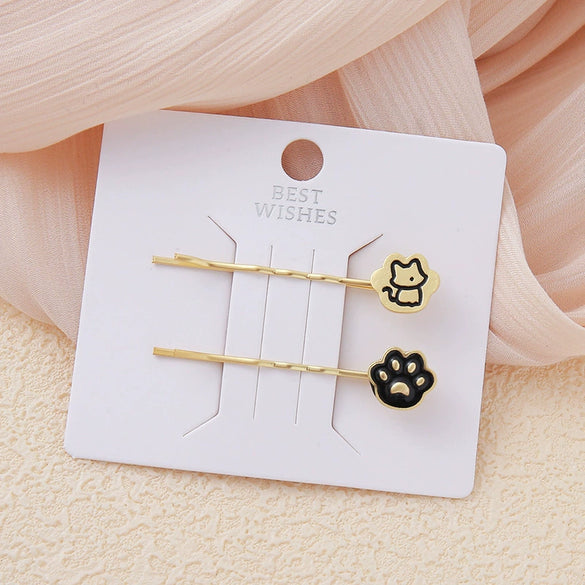Wholesale Zinc Alloy Blue Star Cat Cloud Women's Cartoon Style Electroplated Hairpin