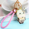Wholesale Zinc Alloy Braided Rope Cow Car Key Chain For Female As Creative Bag Pendant