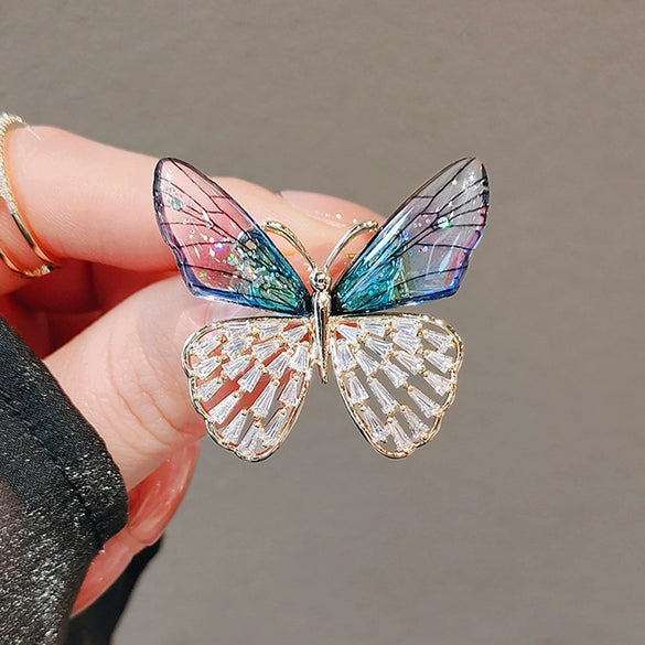 Wholesale Zinc Alloy Butterfly And Flower Brooch With Electroplating For Women