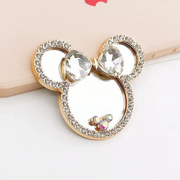 Wholesale Zinc Alloy Cartoon Doll Handmade Diamondembedded Cosmetic Mirror Jewelry Accessories Mobile Phone Shell