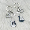Wholesale Zinc Alloy Electric Guitar Star Bass Keychain Pendant With Electroplating Treatment Y2k Retro Style