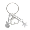 Wholesale Zinc Alloy Electric Guitar Star Bass Keychain Pendant With Electroplating Treatment Y2k Retro Style