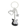 Wholesale Zinc Alloy Electric Guitar Star Bass Keychain Pendant With Electroplating Treatment Y2k Retro Style