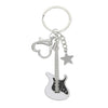Wholesale Zinc Alloy Electric Guitar Star Bass Keychain Pendant With Electroplating Treatment Y2k Retro Style