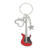 Wholesale Zinc Alloy Electric Guitar Star Bass Keychain Pendant With Electroplating Treatment Y2k Retro Style