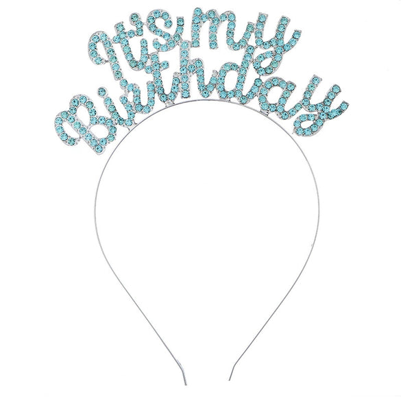 Wholesale Zinc Alloy Electroplated Geometric Simple Style Rhinestone Letter Headband For Women