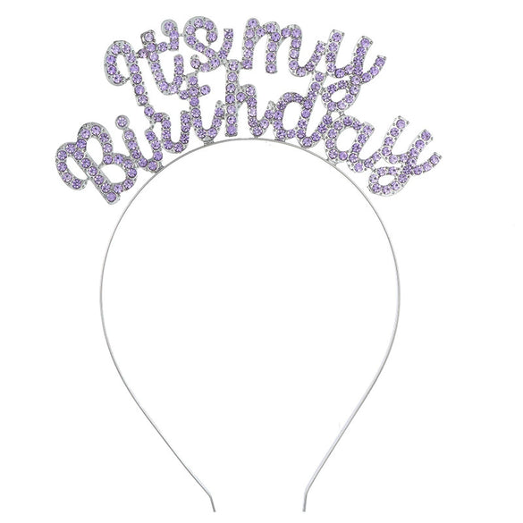 Wholesale Zinc Alloy Electroplated Geometric Simple Style Rhinestone Letter Headband For Women