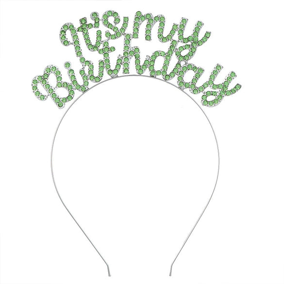Wholesale Zinc Alloy Electroplated Geometric Simple Style Rhinestone Letter Headband For Women