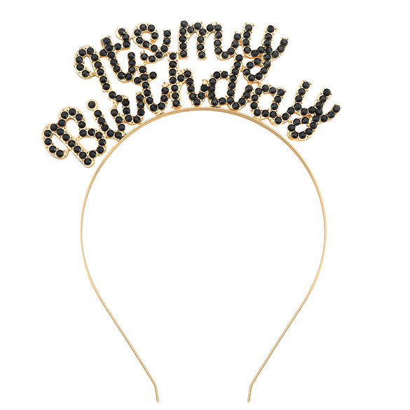 Wholesale Zinc Alloy Electroplated Geometric Simple Style Rhinestone Letter Headband For Women