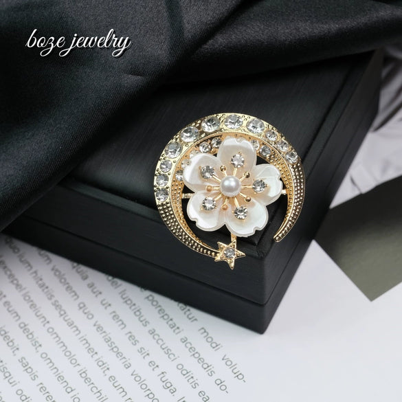 Wholesale Zinc Alloy Flower Brooch With Electroplating Simple Elegant For Clothing Accessories