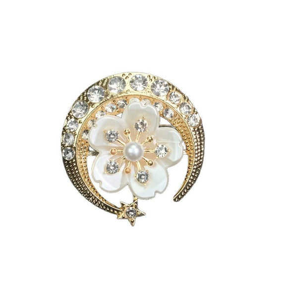 Wholesale Zinc Alloy Flower Brooch With Electroplating Simple Elegant For Clothing Accessories
