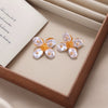 Wholesale Zinc Alloy Flower Earrings For Women Electroplated Sweet Design